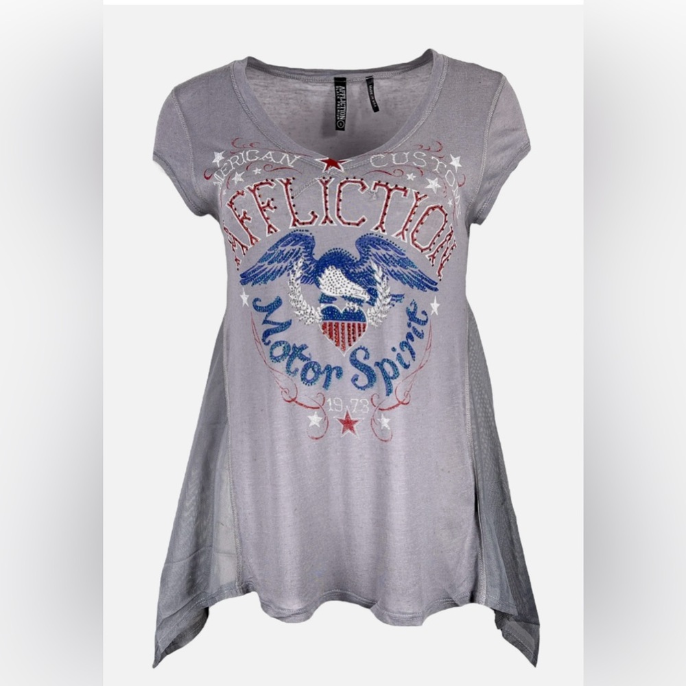 Affliction Women's T-shirt Roman Biker Tattoo NWT
